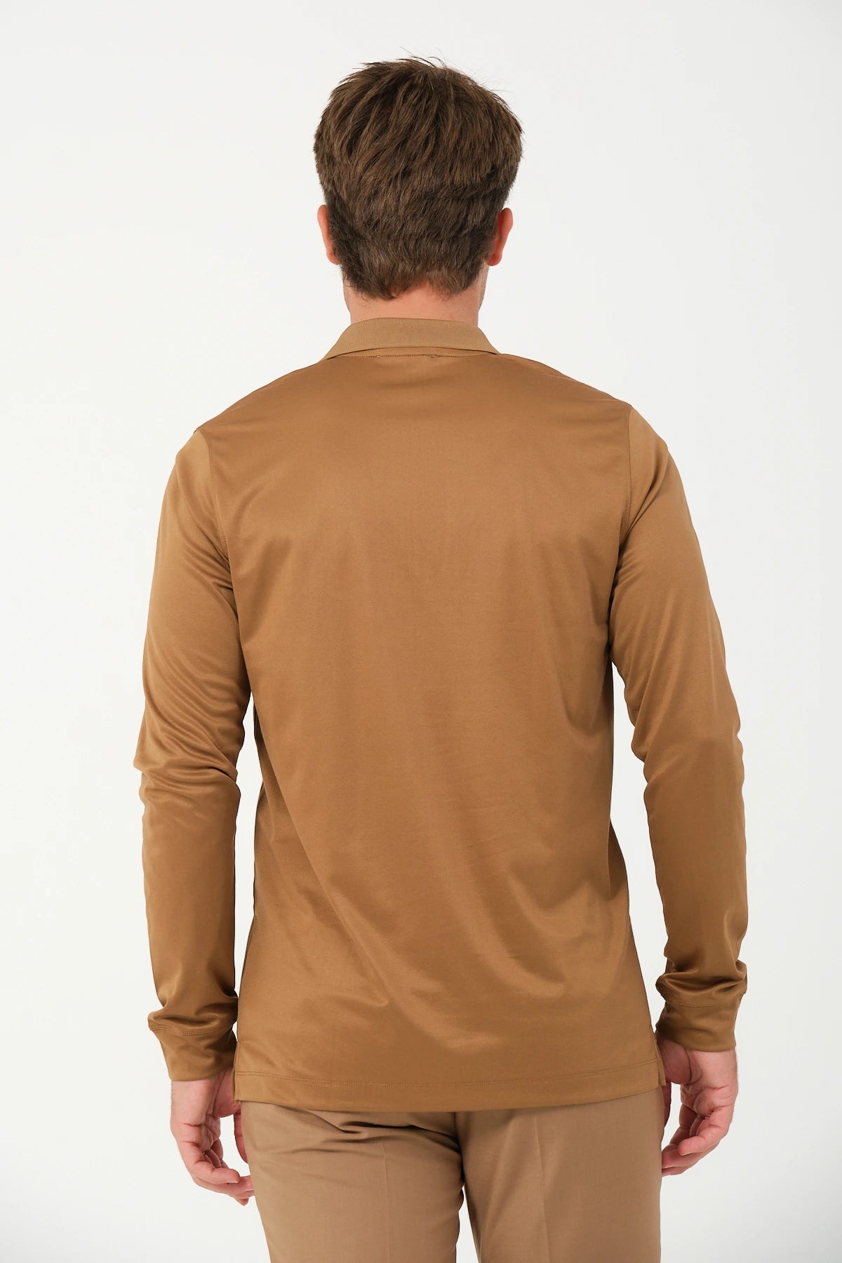 Polo Longsleeve Zip Camel